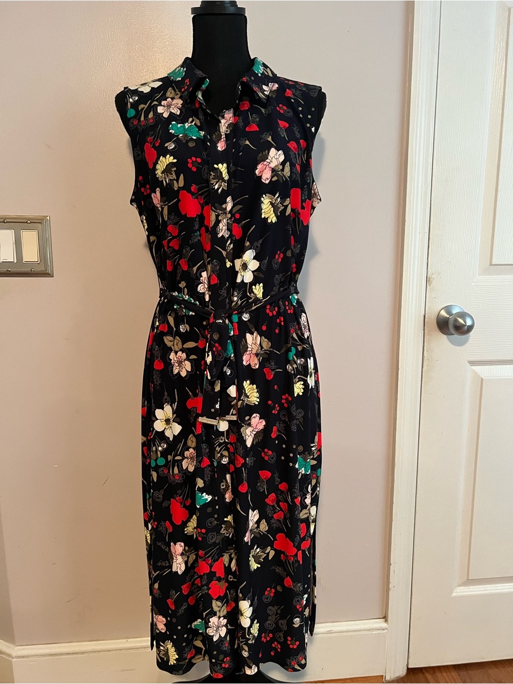 Tommy Hilfiger Women's Shirt Dress, Sky Captain/Poppy Size 14